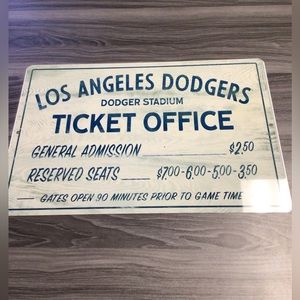 Old School Los Angeles Dodgers stadium ticket logo wall art man cave